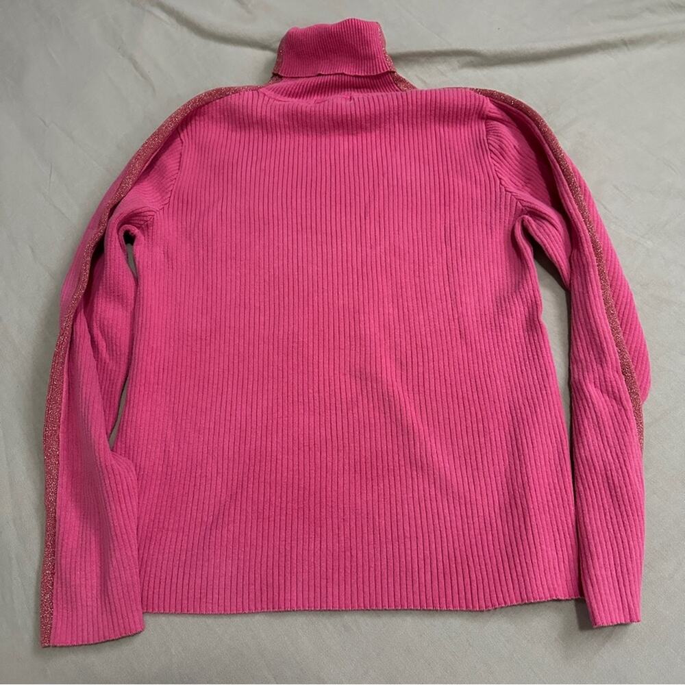 Ralph Lauren Sport Pink Gold Logo Emblem Crest Sporty Preppy Turtleneck Sweater - Picture 7 of 12